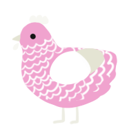 (unnamed), a pink and white chicken with a lace pattern