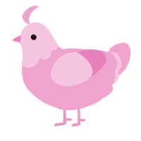(unnamed), a pink chicken with a head pattern