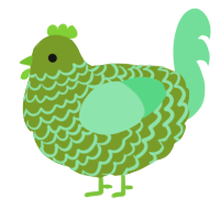 Minti, a chartreuse and spring chicken with a lace pattern