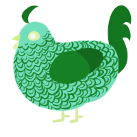 A mint and leaf chicken with a double-lace pattern
