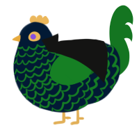 A tumblr and leaf chicken with a lace pattern