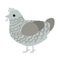 A silver and ash chicken with a lace pattern