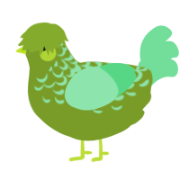 A chartreuse and spring chicken with a half-lace pattern