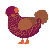 A wine and russet chicken with a lace pattern