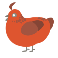 A vermilion and russet chicken with a neck-speckle pattern