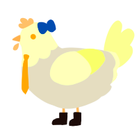 A mist and apple chicken with a head pattern
