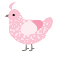 A rose chicken with a speckle pattern