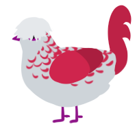 A mist and crimson chicken with a half-lace pattern