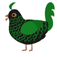 A sable and leaf chicken with a lace pattern