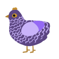 Ichor, a overcast and lilac chicken with a lace pattern