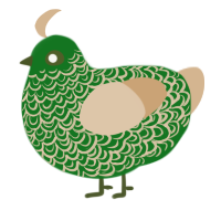 A leaf and beige chicken with a double-lace pattern