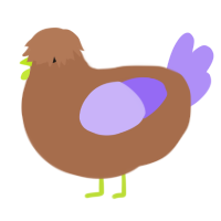 A brown and lilac chicken