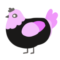 A sable and lavender chicken with a head pattern