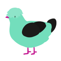 A mint and sable chicken