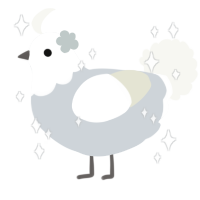 The Damsel, a mist and white chicken with a head pattern