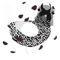 A black and mist chicken with a double-lace pattern