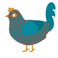 A grey and sea chicken with a lace pattern