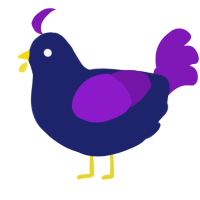 A navy and violet chicken