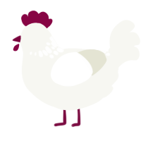 A white chicken with a neck-speckle pattern