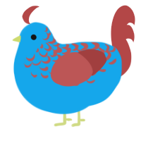 A sky and red chicken with a half-lace pattern
