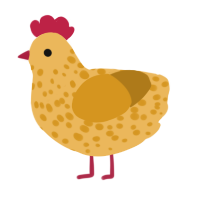 A honey and ochre chicken with a speckle pattern