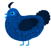A ultramarine and tumblr chicken with a double-lace pattern