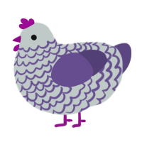 A silver and overcast chicken with a lace pattern