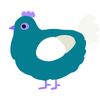 A sea and white chicken