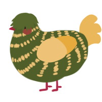 A olive and honey chicken with a bar pattern