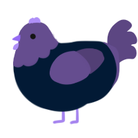 Calamity, a tumblr and overcast chicken with a head pattern