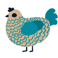 A beige and sea chicken with a lace pattern