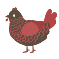 A bark and red chicken with a lace pattern