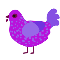 munna parent, a amethyst and blurple chicken with a speckle pattern