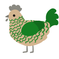 A beige and leaf chicken with a lace pattern