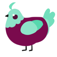 Qoopy Qoobert, a wine and mint chicken with a head pattern