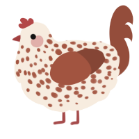 A cream and russet chicken with a speckle pattern