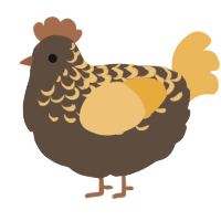 A bark and honey chicken with a half-lace pattern