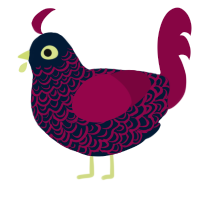A tumblr and maroon chicken with a double-lace pattern