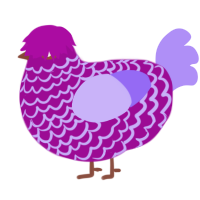 A plum and lilac chicken with a lace pattern