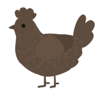 A bark chicken with a speckle pattern