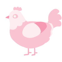 A rose chicken with a head pattern