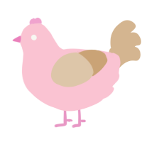 Milkshake, a rose and beige chicken