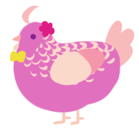 A orchid and pink chicken with a half-lace pattern