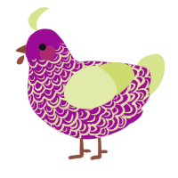 A plum and lemon chicken with a double-lace pattern