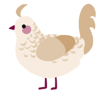 A cream and beige chicken with a half-lace pattern