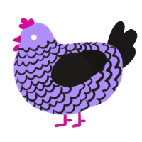 pretty Prince, a lilac and sable chicken with a lace pattern