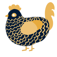A tumblr and honey chicken with a lace pattern
