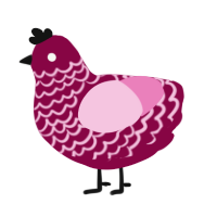(unnamed), a maroon and pink chicken with a lace pattern