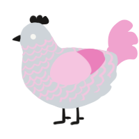 A mist and pink chicken with a lace pattern