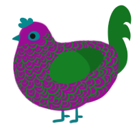 A plum and leaf chicken with a double-lace pattern